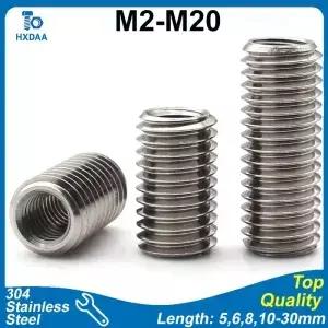 M2 M2.5 M3M12 M20 304 스테인리스 스틸 나사산 수리 인서트 키트 블라인드 홀 내/외부 복원용 헬리컬 코일