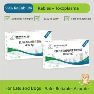 개와 고양이 바이러스 항원 검사 카드 라비스 RBV 톡소플라스마 곤디 TOXO 신속 스트립 키트 수 및 가정용