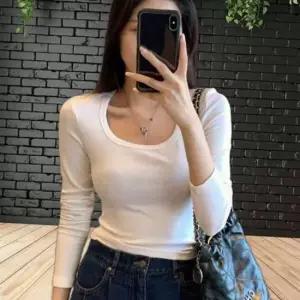 3컬러 가을 라운드넥 긴팔 패션 캐주얼 여자 티셔츠
