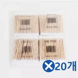 면봉 400개입x20개 얇은면봉 나무면봉 귀청소