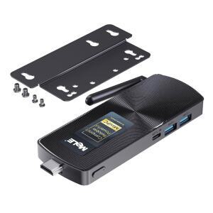 MELE PCG02 미니 PC 스틱 컴퓨터 2.4GHZ MES용 4K LPDDR5 BT5.1GBE, 팬리스 WI-FI 사이니지, 디스플레이, 128GB, N100(최대 듀얼 4GB 11 윈도우 USB-C + 디지털 3.4GHZ) HDMI /5GHZ 홈 데스크탑 소형 IOT,