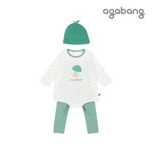 [보리보리/아가방]머쉬룸바디수트세트(모자)(GREEN)_01Q51750573