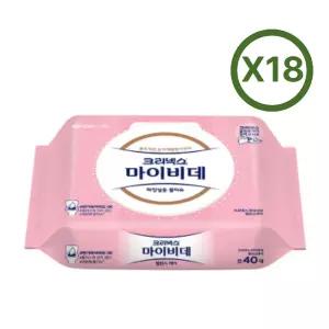 크리넥스 마이비데 물티슈 밸런스케어 캡형 40매 18팩