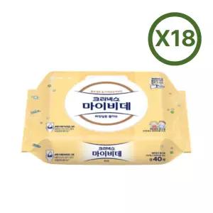 크리넥스 마이비데 키즈 비데 물티슈 캡형 40매 18팩