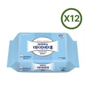 크리넥스 마이비데 물티슈 클린케어 리필형 46매 12팩