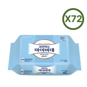 크리넥스 마이비데 물티슈 클린케어 리필형 46매 72팩