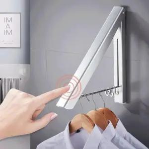 폴딩 월마운트 컴팩트 빨래건조대 무타공 공간절약 수건걸이 행거