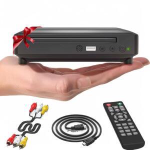 CEIHOIT 미니 DVD 플레이어, TV용 CD 포함, USB PAL 케이블 시스템, /NTSC 입력 출력, /AV HDMI 지원 내장 /디스크 HD 1080P