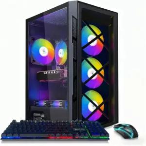 STGAubron 게이밍 PC 컴퓨터 데스크톱 지포스 GTX 1660 슈퍼 6G 인텔 코어 i7 최대 3.9G 16G RAM 512G SSD