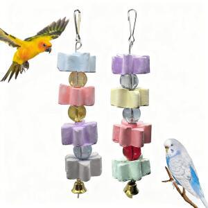 HAMILEDYI 앵무새 부리 트리머 칼슘 스톤 벨 새 햄스터 츄잉 친칠라 락 CONURE 치아 장난감 BUDGIES 포함 용암 그라인딩 경석 잉꼬 토끼용 미네랄 트림 블록