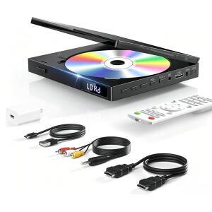 TV용 1080P HD 미니 DVD 플레이어, 모든 지원 리모컨, /PAL 메모리 NTSC 프리 /AUX, /USB HDMI 지역 재생 및 /RCA