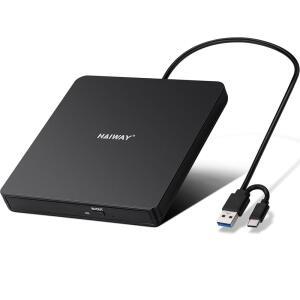 HAIWAY 외장 CD DVD 드라이브, USB 리눅스 윈도우 버너 /10 라이터 TYPE-C TYPE-C)와 노트북 광학 + /7, /-RW ROM 3.0 (USB 리더기, 데스크탑 맥 및 OS, PC용 /8 11 슬림 호환