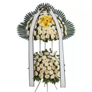 신화환 2단 근조 조화 장례 꽃배달 화환 장례식장