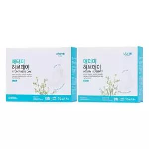 [셀러허브]애터미 허브데이 생리대 대형 40개 + 중형 40개 (S49504512)
