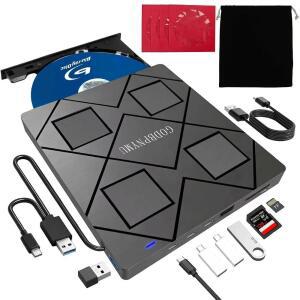 고드비피뮤 8-IN-1 외장 블루레이 드라이브: USB 10 7 + +1+4 8 리더, DVD TF MAC CD OS. 포트 카드 가방 11 블러레이 호환되는 BD SD 3D / 외장, 버너 2개, 플레이어, WINDOWS 노트북 저장 USB-C