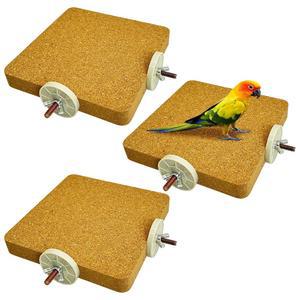APATAL 3팩 새 농어 플랫폼 코르크 액세서리 핀치 대형 COCKATIELS 씹는 케이지 및 CONURES 코너 (라지) 발바닥 잉꼬 퍼치 스탠드 BUDGIES 장난감 중형 그라인딩 앵무새