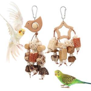 LITEWOO 2피스 새 채집 앵무새 분쇄 LOVEBIRD 새장 기타 COCKATIEL 중형 씹는 액세서리 소형 BUDGIE 나무 및 장난감 CONURE 걸이식 새용