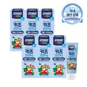 2080 키즈크리닉 치약 어린이 불소 4단계 순한민트 80gX6입 MNS