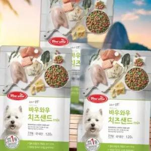 강아지 간식 치즈샌드 믹스 120g 3P 애견 스낵 트릿