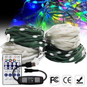 DC5V WS2812B Led 스트링 개별적으로 주소 지정 가능 3핀 RGB 라이트 IP68 방수 구리 PVC 및 USB 음악 컨트