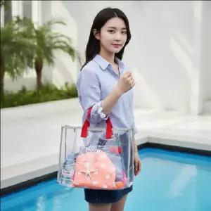 투명 수영가방 방수 비치백 헬스장 목욕 파우치 물놀이 가방 수영장 준비물