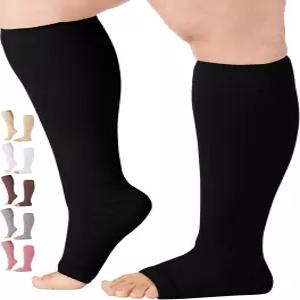 여성용 모조 발가락 없는 압박 양말 2030mmHg 오픈 토 AB2