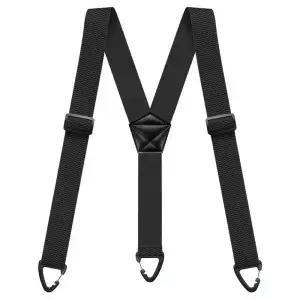 남성용 헤비듀티 서스펜더 작업복 바이커 아웃도어용 3.8cm 폭 X자형 4개 스냅 후크 조절 가능한 탄성 바지