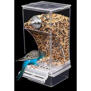 지저분해지지 않는 새 모이통, 케이지용 작은 아크릴 액세서리(투명) 케이지 카나리아 앵무새 잉꼬 자동 핀치용 피더