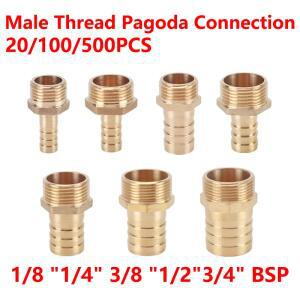 파고다 커넥터 호스 바브 테일 스레드, 3/4 BSP 수 PC 황동 피팅, 6mm,