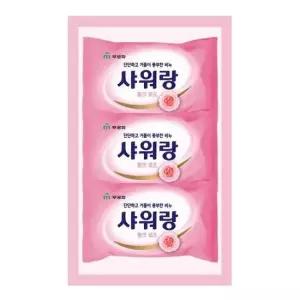 목욕탕비누 무궁화 샤워랑 핑크 로즈 세수 샤워 비누 3개입 130g
