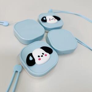 휴대용 목걸이형 실리콘 코드 리테이너 교정기 보관함 컴팩트 투명 정리함