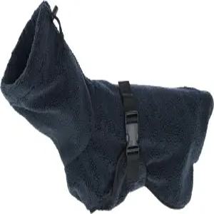 반려견용 목욕 가운 파란색 L 뒷면 길이 60cm