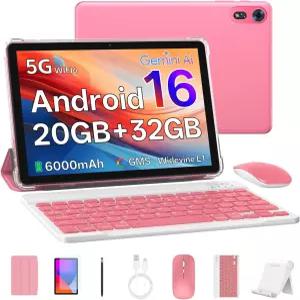 2026 태블릿 10인치 안드로이드 16 키보드 20GB RAM 1TB 확장형 스토리지 1280x800 HD 화면 듀얼 카메라