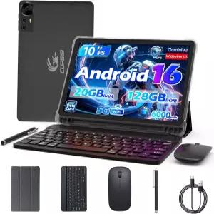 CUPEISI Android 16 태블릿 10인치 20GB RAM+128GB ROM/2TB 확장형 2.0GHz 옥타코어 프로세서 1280*800 HD