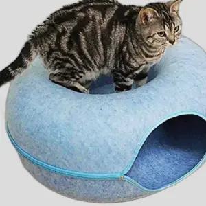 도넛 블루 터널 고양이 60cm 숨숨집 집 도넛숨숨집