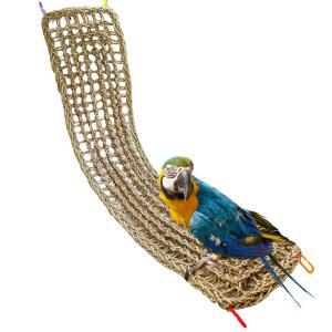 새 해초 매트 99.4 X 17.8CM(39.4 포함 케이지에 7인치) 코카티엘 우븐 로프 BUDGIE 있는 사다리 그물 걸 CONURE 츄잉 수 등반 앵무새 장난감 후크 잔디 잉꼬 해먹