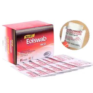 FA이올스왑 블랙 100매/개별포장/소독용 에탄올 스왑/알콜스왑/소독솜/에프에이 Eol swab