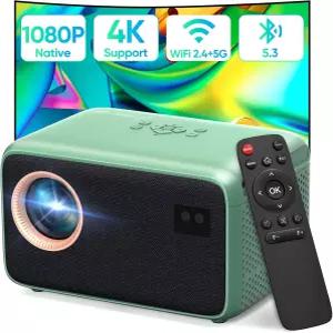 와이파이 및 블루투스가 지원되는 프로젝터 1080P 기본 휴대용 미니 4K 침실/가정/외용 오토 포커스 키스톤