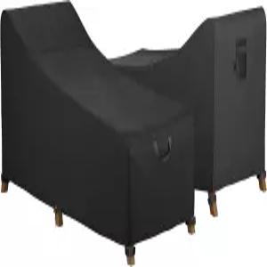 버디 야외 체이스 라운지 커버 76L x 32W 32H 인치 방수 파티오 가구 잔디 수영장 의자 2팩 블랙