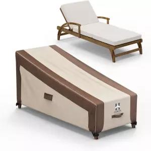 햄러 라운지 의자 커버 헤비 듀티 체이스 야외 방수 파티오 가구용 최대 70L x 32W 30H 인치 브라운 베이지