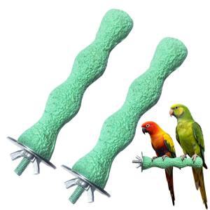 새 부리 그라인딩 스톤, 미끄럼 방지 가능한 스탠드 클로 세척 그린, 액세서리용 CONURES, 그라인더, 트리밍 스틱, 트리머 네일 앵무새 잉꼬 (2, 레진 BUDGIE, 케어 12.7CM(5인치)) 케이지