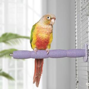 YOOSO WING PARROT PERCH BIRDS 네일 - 세라믹 새 및 19.8CM(7.8인치)) 새장 퍼치 앵무새, 연마 잉꼬 그라인딩 친구, 액세서리(퍼플, 앵무새 파일 발바닥 스틱 표면