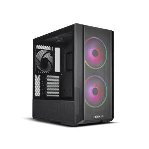LIAN LI LANCOOL 216 E-ATX PC 케이스 만능 메시 패널이 장착된 에어플로우 포커스 RGB 게이밍 컴퓨터 2x160mm 1x140mm PWM 팬 사전 설치 혁신적인 후면 PCIe 브라켓 섀시(블랙)