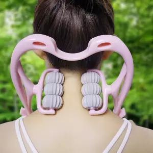 학생 직장인 승모근 거북목 뒷목 지압 마사지어깨용안마기 핸드 손마사지 소형 핸디형 롤링 휴대용 목안 용