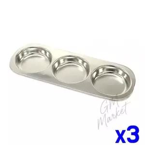 스테인리스 3구 나눔 식판 반찬 소스볼 캠핑 접시 21.5cm 3개 캠핑식기 스테인리스접시 스텐식판