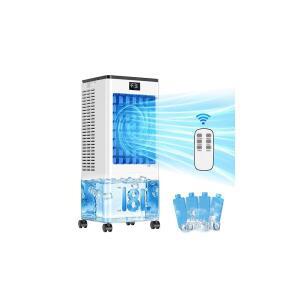 휴대용 에어컨 리모컨 LED 디스플레이 포함 8L 증발식 60W 에너지 효율 3단 속도 4모드 12시간 타이머 120 진동 객실 침실 홈 오피스용 AC 유닛