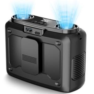 XZK 20000mAh 휴대용 허리 팬 4-in-1 듀얼 모터 개인 충전식 22000RPM 10 스피드 클립온 웨어러블 벨트 핸즈프리 넥 월드컵 캠핑 여행 잡사이트 야외 - 블랙