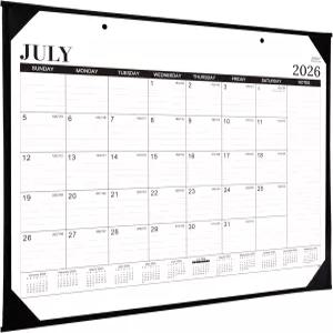 2026-2027 탁상 캘린더 - 18개월 대형 7월 2027 22인치 x 17인치 26-27 룰드 블록이 있는 할 일 목록 및