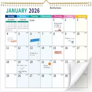 월 캘린더 20262027 2026년 2027년 18개월간 대형 책상 14.5인치 x 11.8인치 홈 오피스 기획자를 위한 트윈