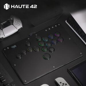 Haute42 R16 블랙 림 레버리스 아케이드 컨트롤러 히트박스 파이트스틱 PC/PS4/PS5용
